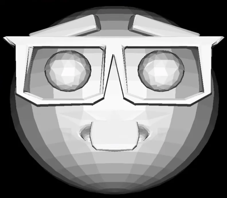 Shaded image of an emoji